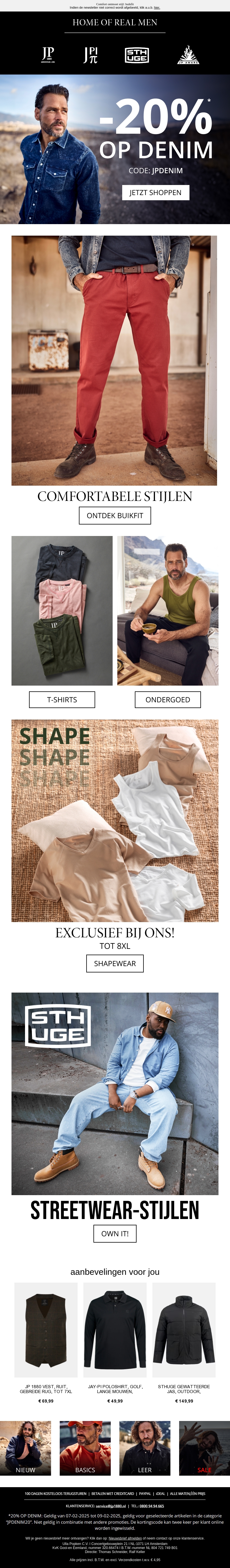 -20% op denim! 💪 Geweldige stijlen wachten op je! -20% op denim! 💪 Geweldige stijlen wachten op je!