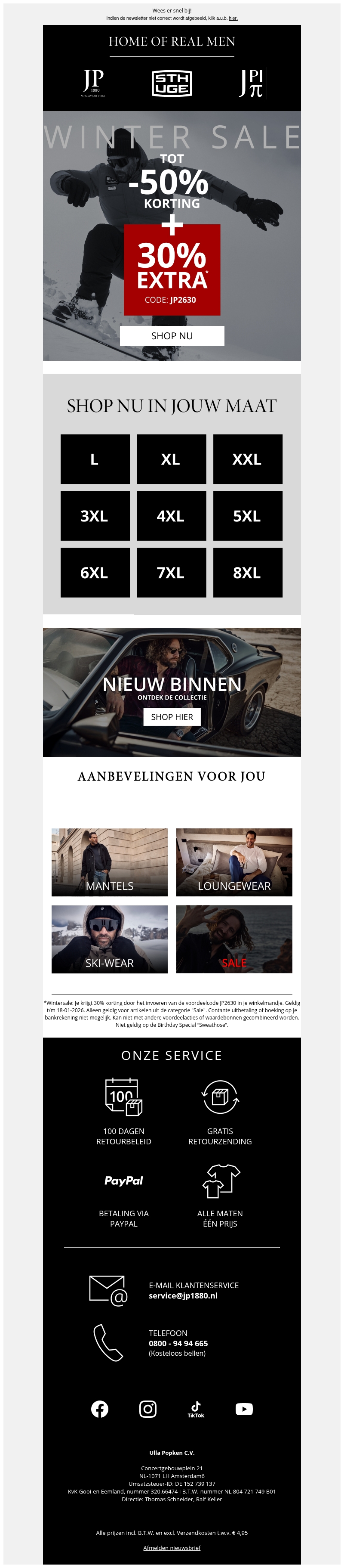 Tot -50% + 30% extra in de WINTER SALE Tot -50% + 30% extra in de WINTER SALE