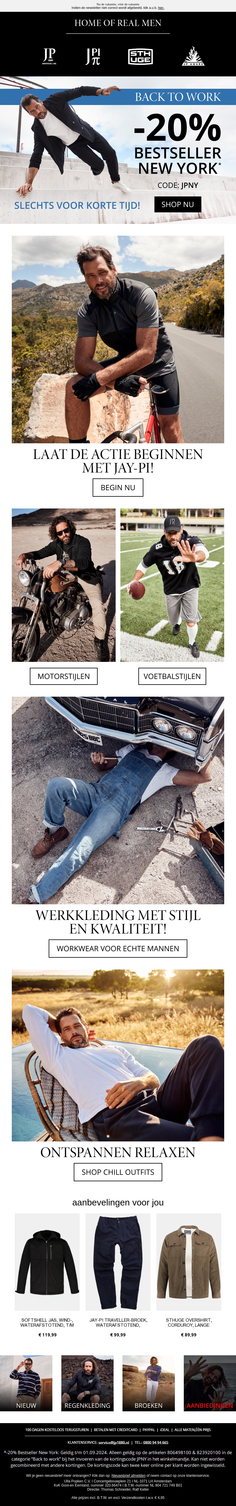 Back to Work – Scoor de beste prijs op jassen en zakelijke broeken! Back to Work – Scoor de beste prijs op jassen en zakelijke broeken!