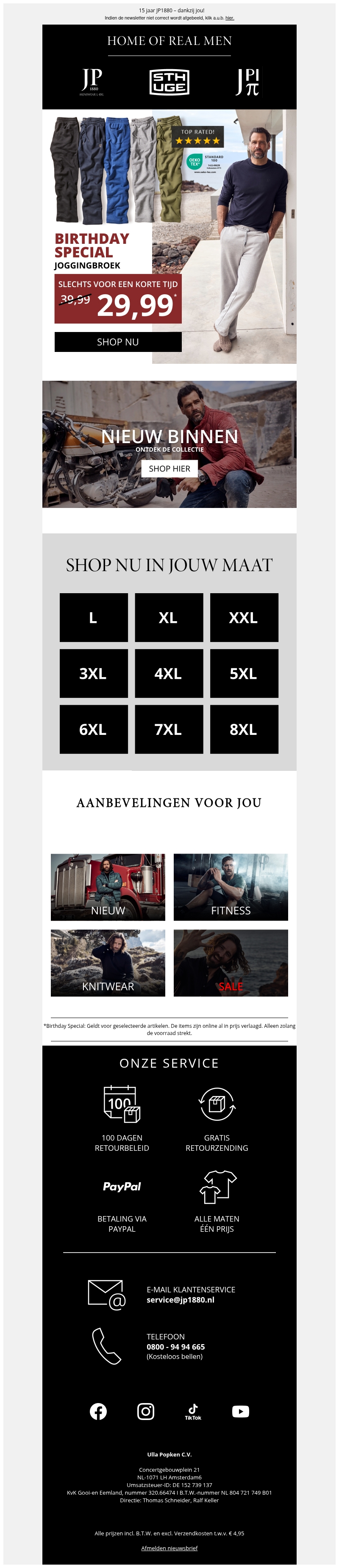 Joggingbroek slechts β¬ 29,99 π Birthday Special Joggingbroek slechts β¬ 29,99 π Birthday Special