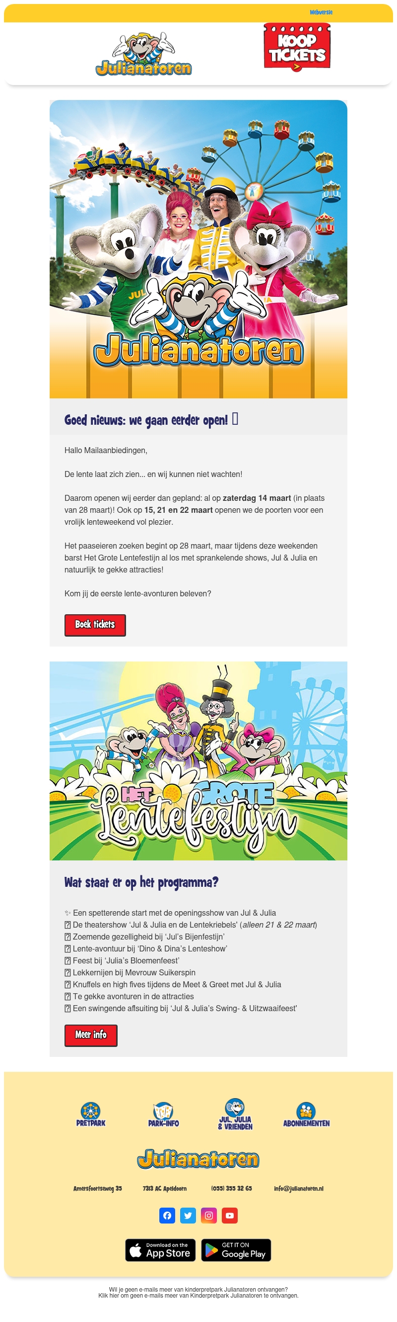 🌷 Goed nieuws: we gaan eerder open! 🌷 Goed nieuws: we gaan eerder open!