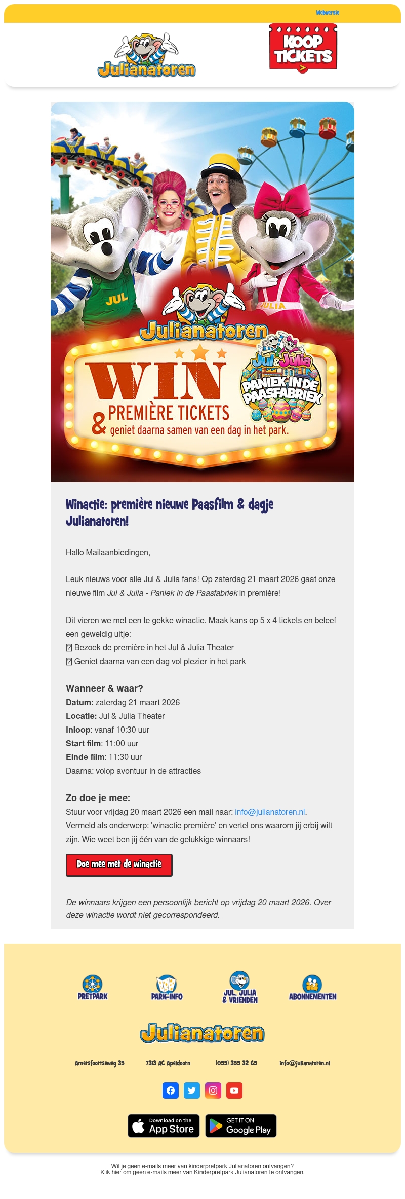 🐣 WIN: Première van de nieuwe Jul & Julia Paasfilm & dagje Julianatoren! 🐣 WIN: Première van de nieuwe Jul & Julia Paasfilm & dagje Julianatoren!