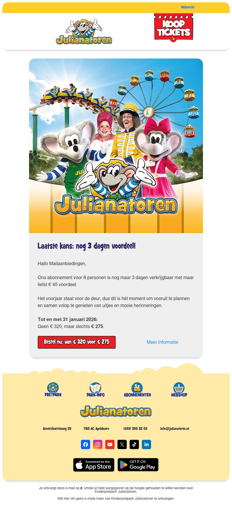Laatste kans: nog 3 dagen € 45 voordeel Laatste kans: nog 3 dagen € 45 voordeel