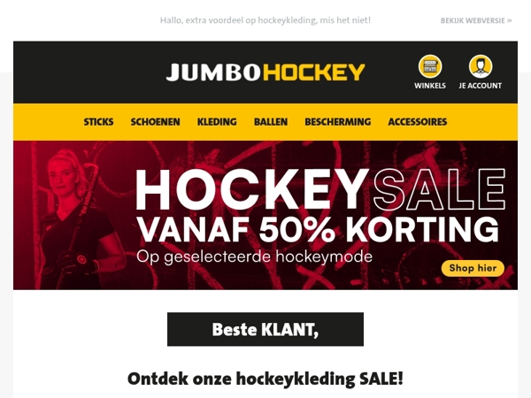 Ontdek onze hockeykleding SALE
