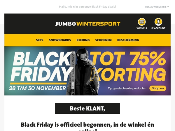 Black Friday is officieel begonnen, in de winkel én online!