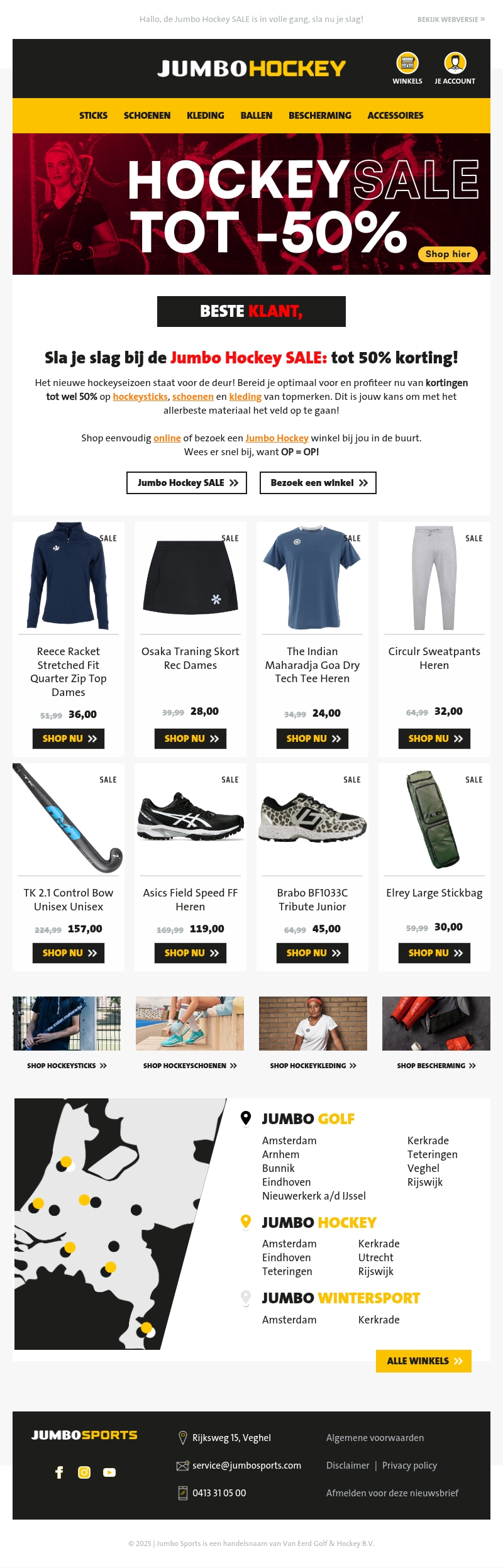 Sla je slag bij de Jumbo Hockey SALE: tot 50% korting! Sla je slag bij de Jumbo Hockey SALE: tot 50% korting!