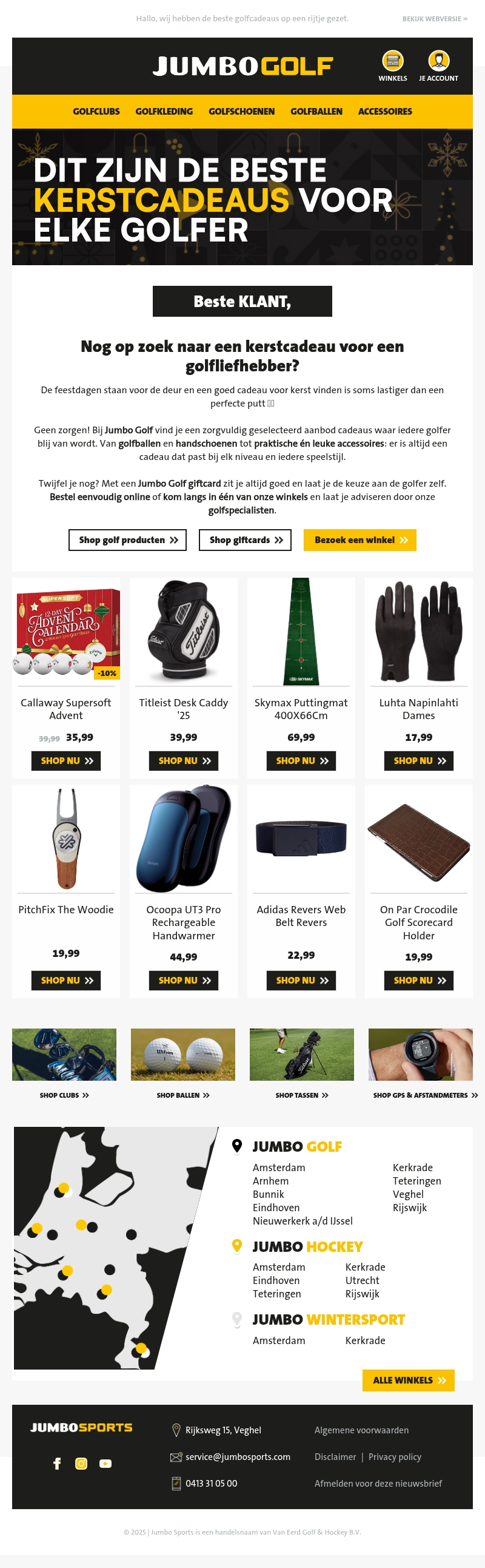 Nog op zoek naar een kerstcadeau voor een golfliefhebber? Nog op zoek naar een kerstcadeau voor een golfliefhebber?