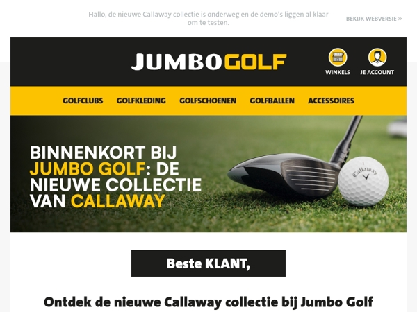 Ontdek de nieuwe Callaway collectie bij Jumbo Golf
