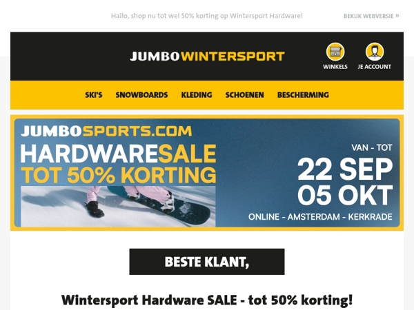 Wintersport Hardware SALE - tot 50% korting!