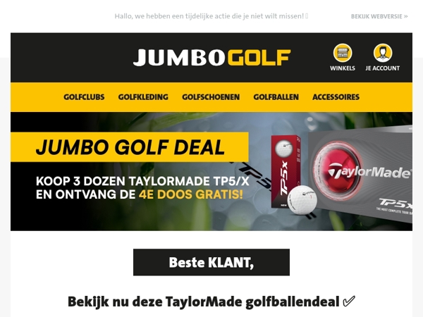 Bekijk nu deze TaylorMade golfballendeal ✅