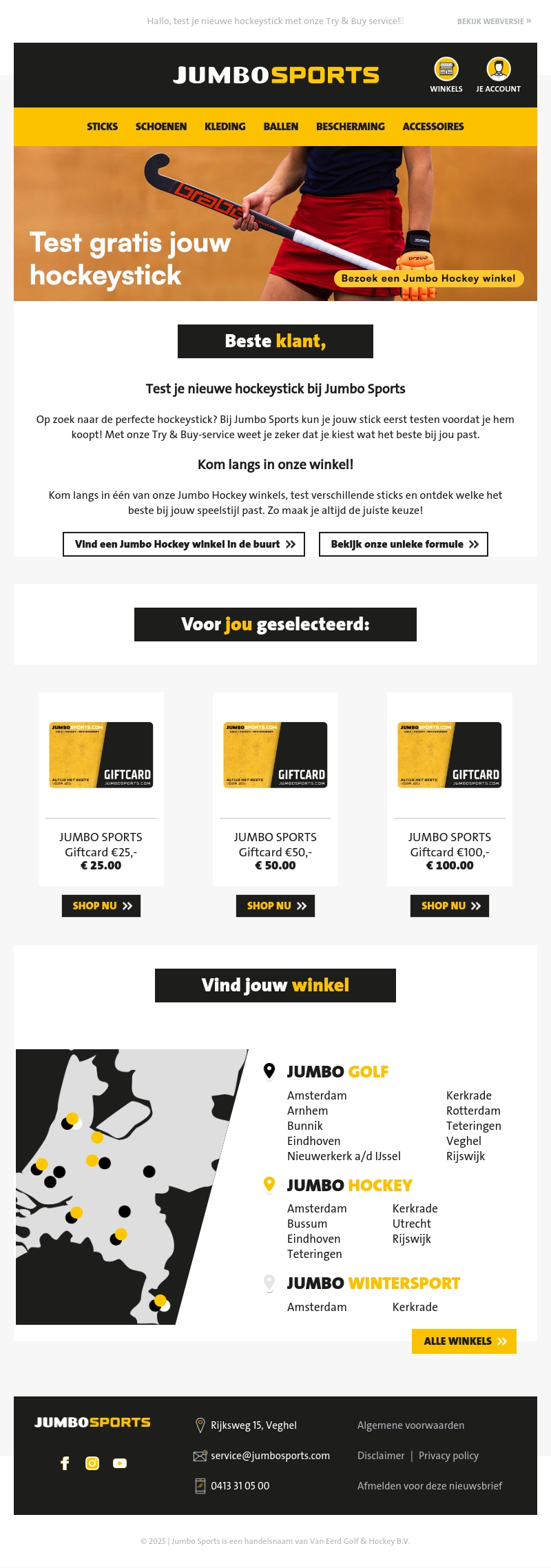 Test je nieuwe hockeystick bij Jumbo Sports Test je nieuwe hockeystick bij Jumbo Sports