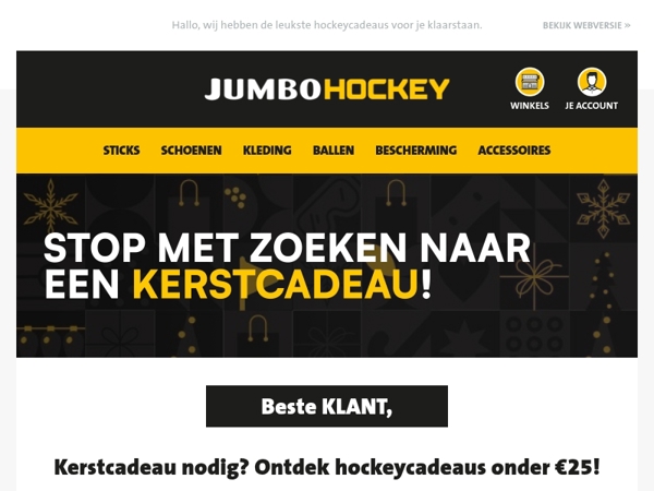 Kerstcadeau nodig? Ontdek hockeycadeaus onder €25!