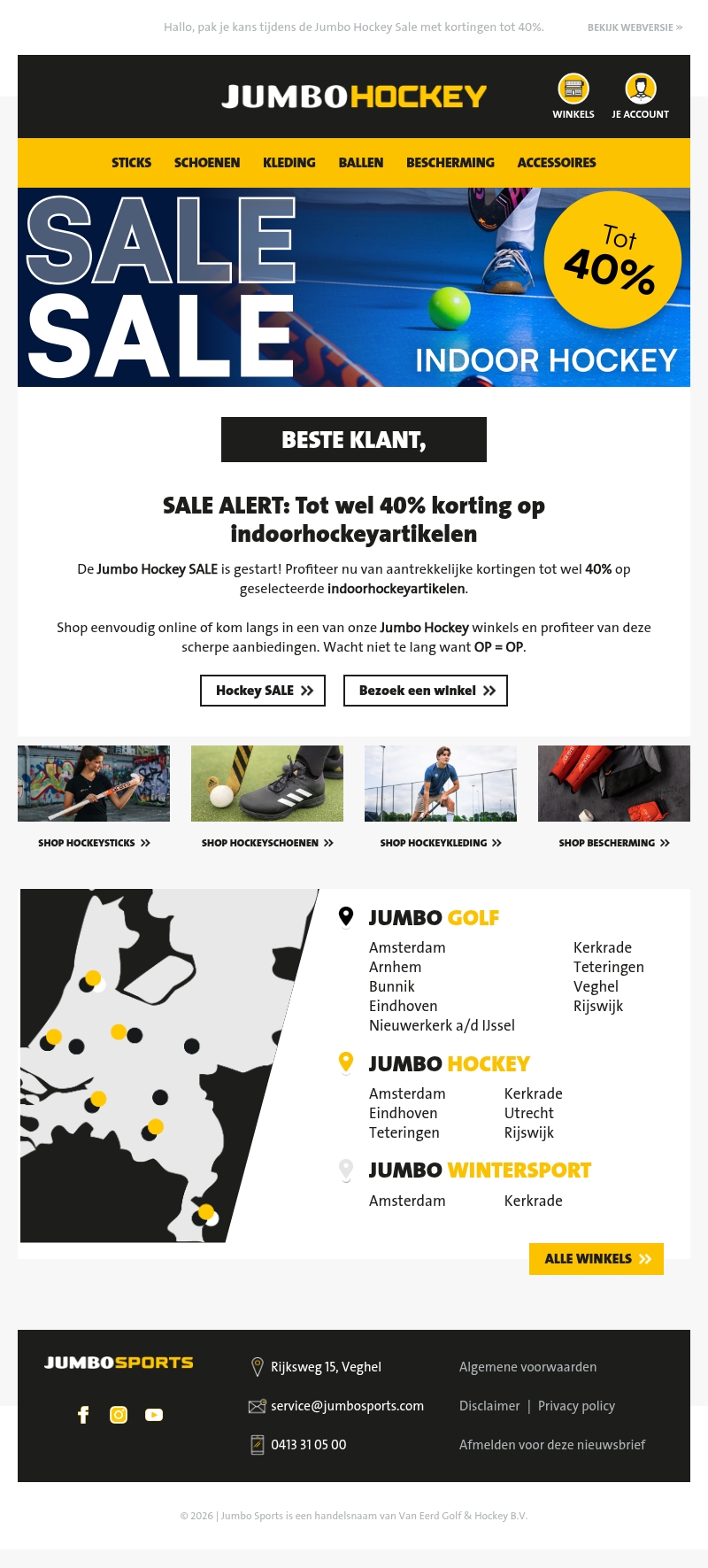 HOCKEY SALE ALERT: Kortingen tot 40% HOCKEY SALE ALERT: Kortingen tot 40%