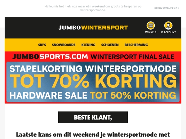 Laatste kans om dit weekend je wintersportmode met korting te shoppen!