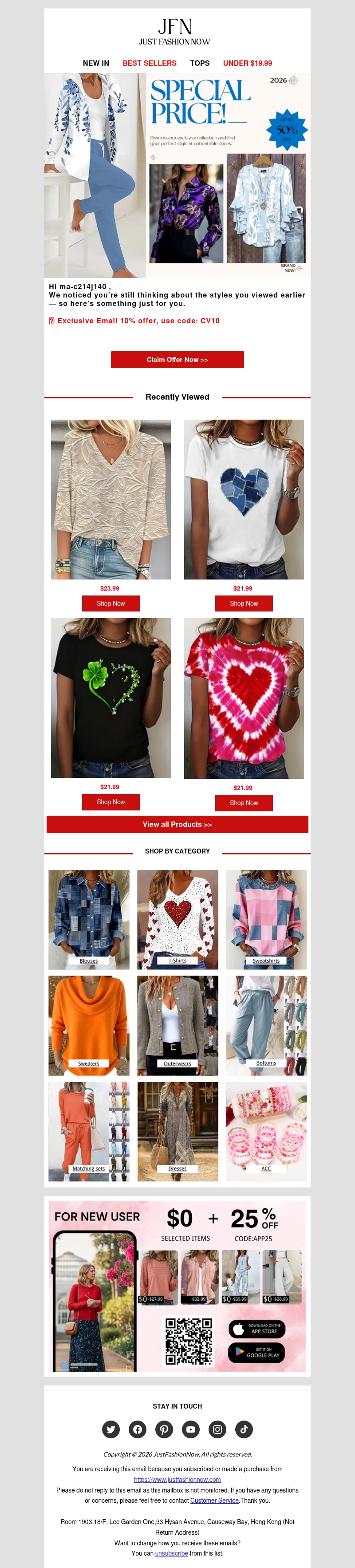 Extra 10% Off to complete your look Extra 10% Off to complete your look