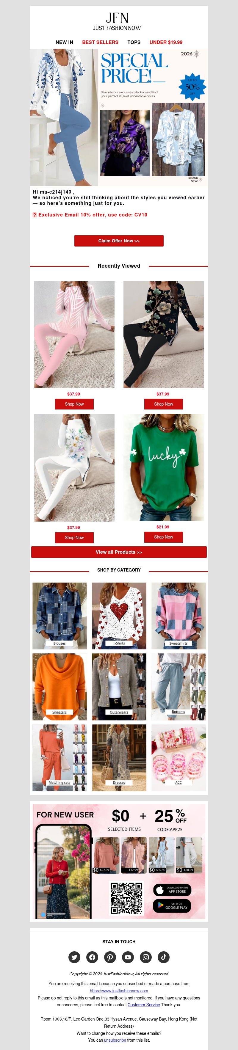 Extra 10% Off to complete your look Extra 10% Off to complete your look