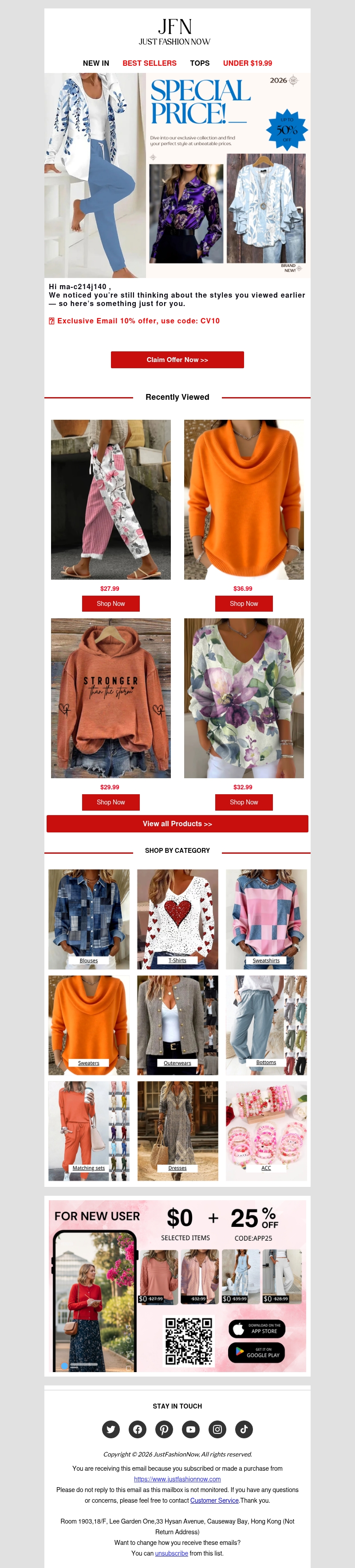 Extra 10% Off to complete your look Extra 10% Off to complete your look