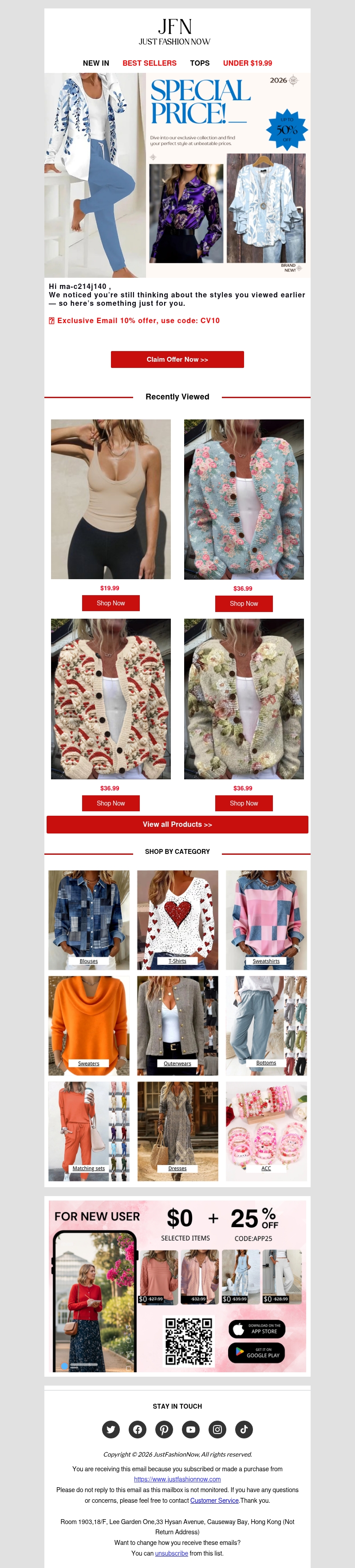 Extra 10% Off to complete your look Extra 10% Off to complete your look