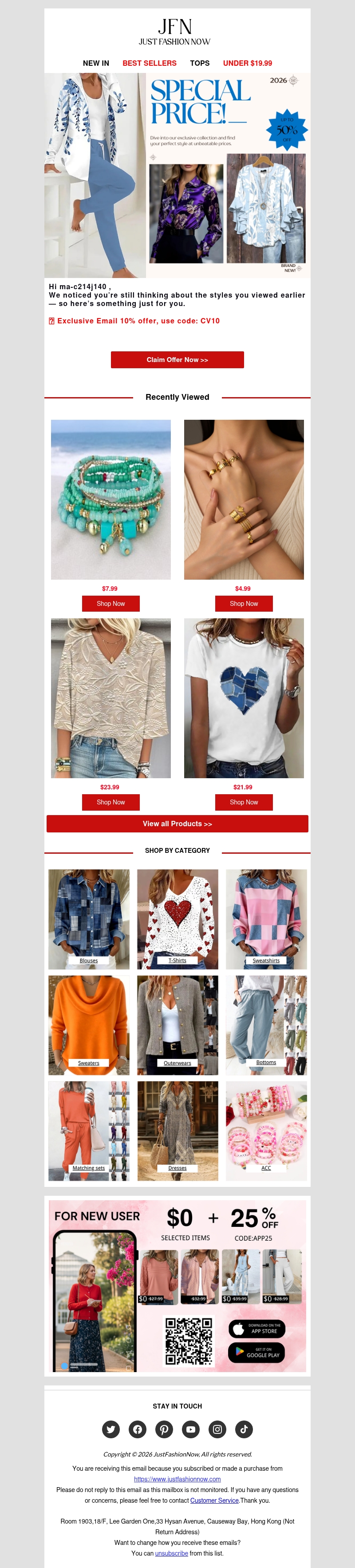Extra 10% Off to complete your look Extra 10% Off to complete your look