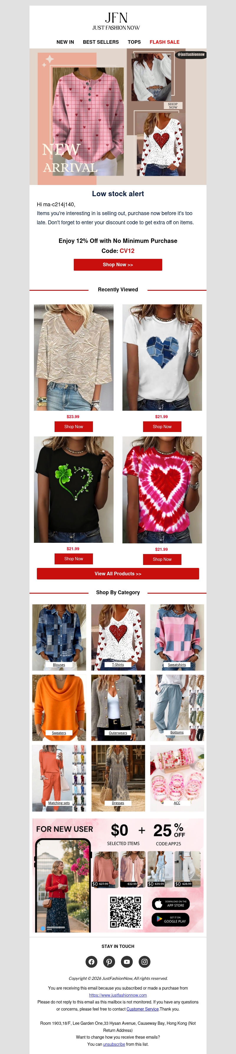 Low stock alert: Save 12% OFF for your love thing💝 Low stock alert: Save 12% OFF for your love thing💝