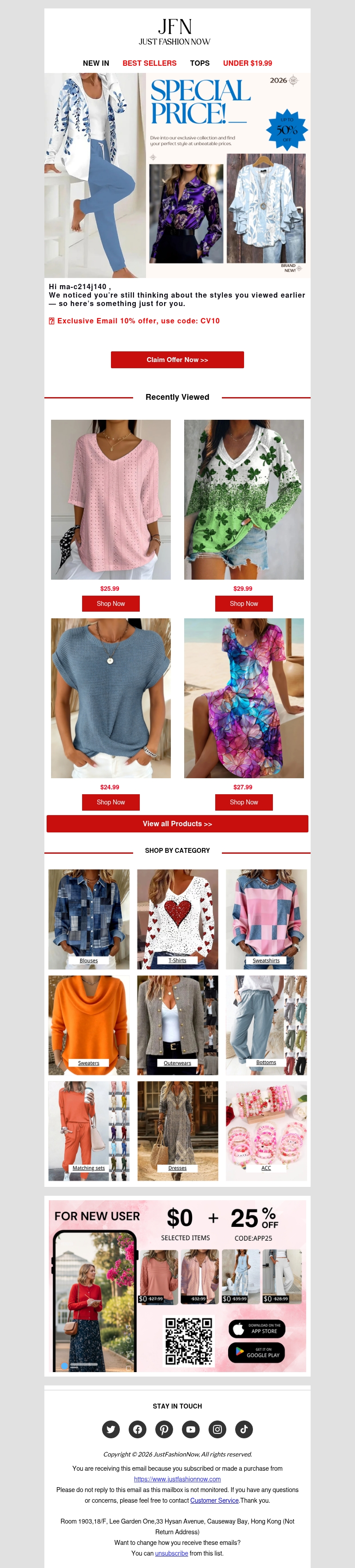 Extra 10% Off to complete your look Extra 10% Off to complete your look