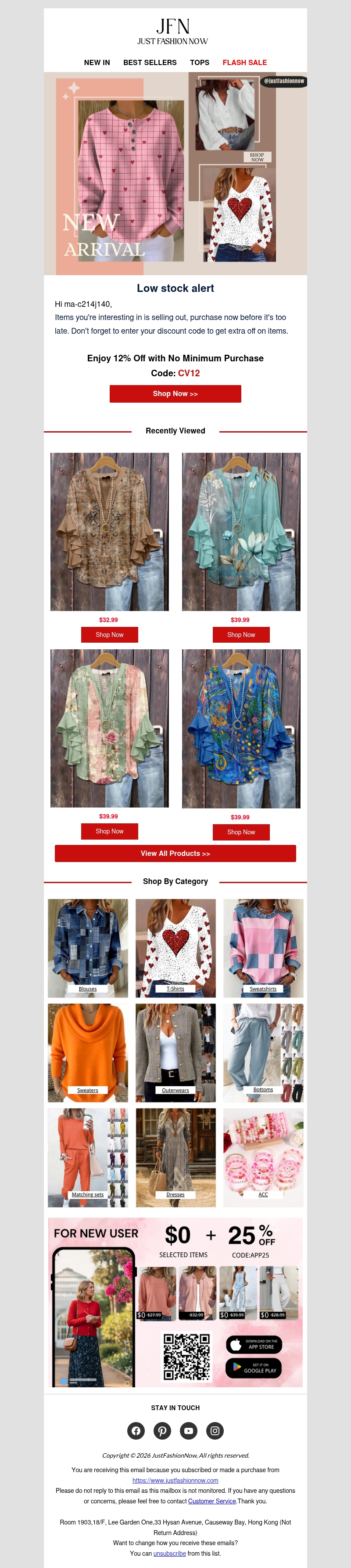 Low stock alert: Save 12% OFF for your love thing💝 Low stock alert: Save 12% OFF for your love thing💝