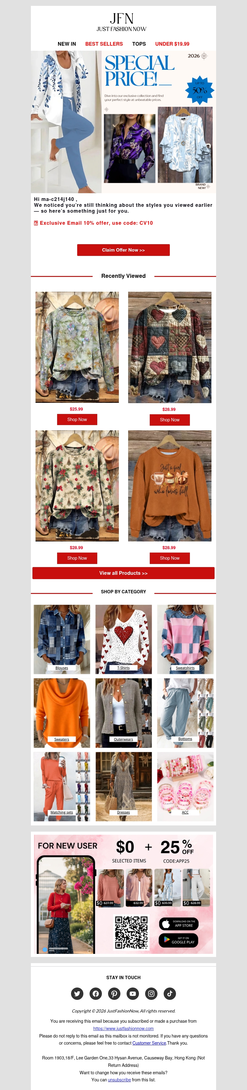Extra 10% Off to complete your look Extra 10% Off to complete your look