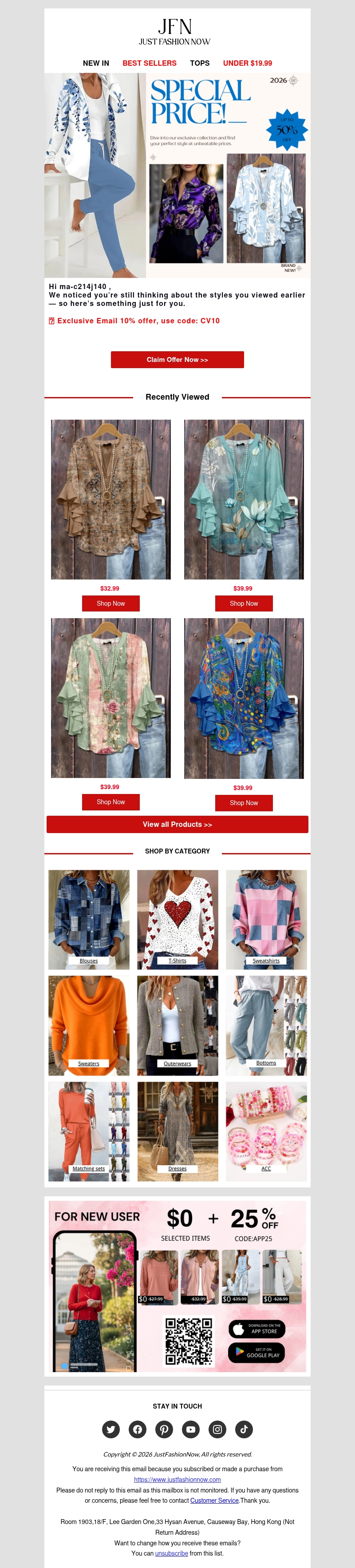 Extra 10% Off to complete your look Extra 10% Off to complete your look