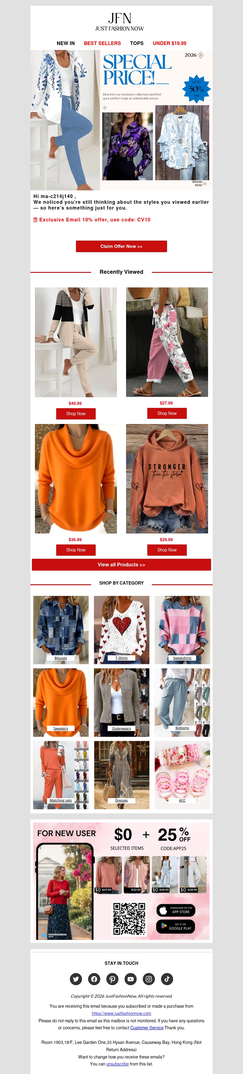 Extra 10% Off to complete your look Extra 10% Off to complete your look