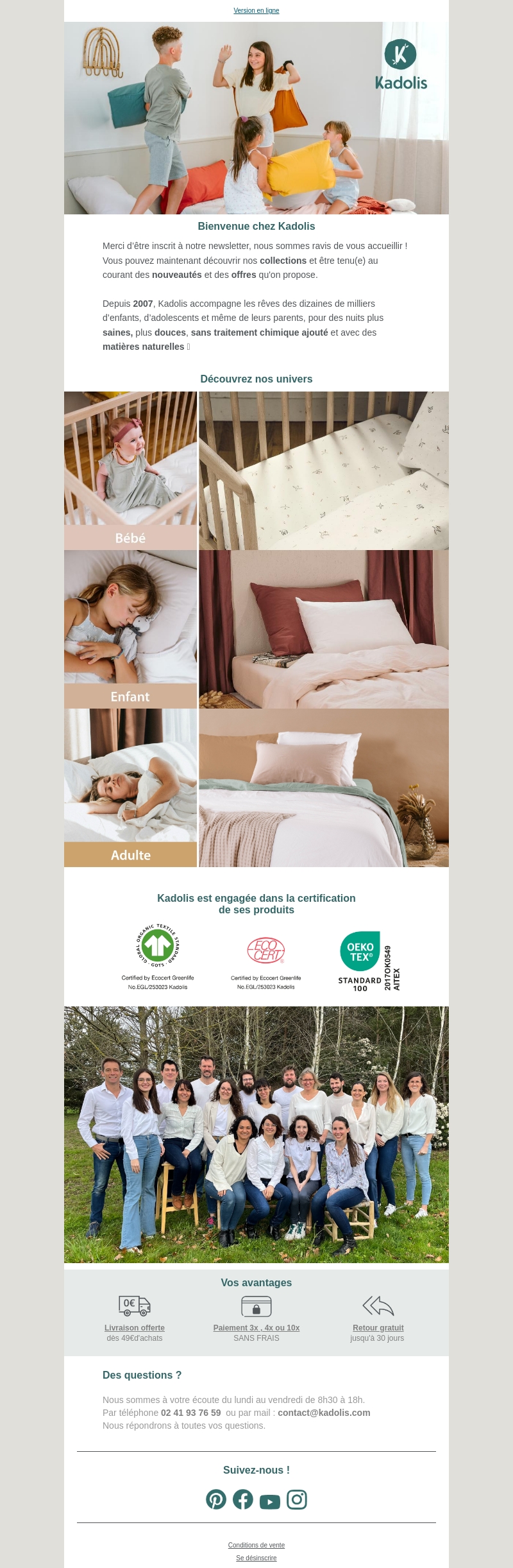 Bienvenue chez Kadolis ! Bienvenue chez Kadolis !