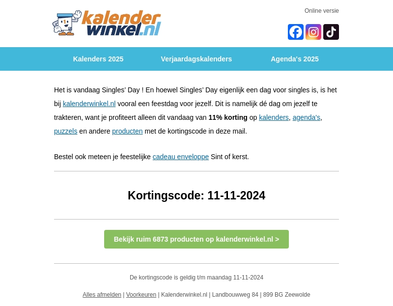 âē Vier Singles Day met deals en kortingen âē Vier Singles Day met deals en kortingen