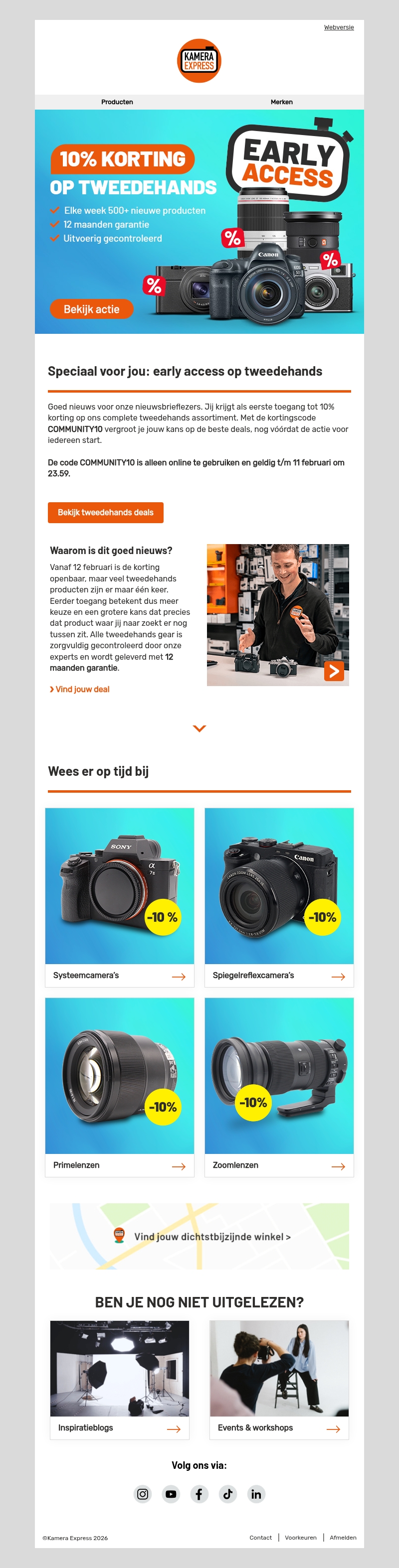 Exclusief voor jou: 10% korting op tweedehands Exclusief voor jou: 10% korting op tweedehands