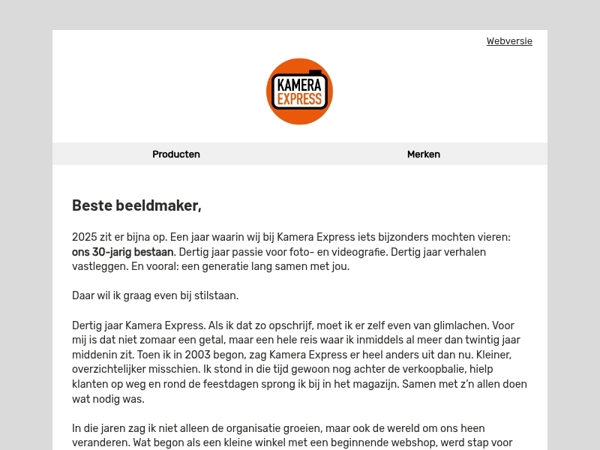 Een persoonlijke boodschap van onze CEO