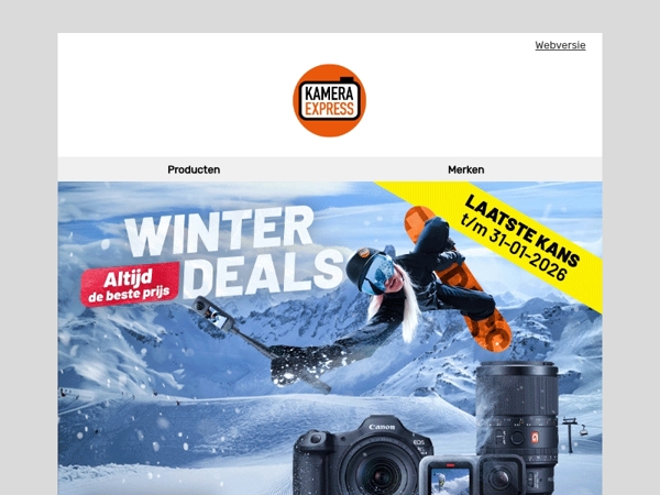 Hi beeldmaker, dit is je laatste kans op winterdeals