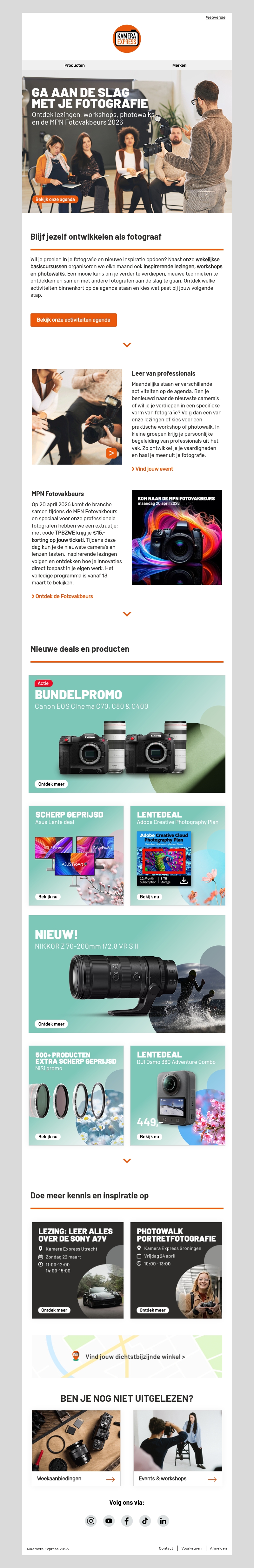 Test, leer en ontmoet op onze fotografie-events Test, leer en ontmoet op onze fotografie-events
