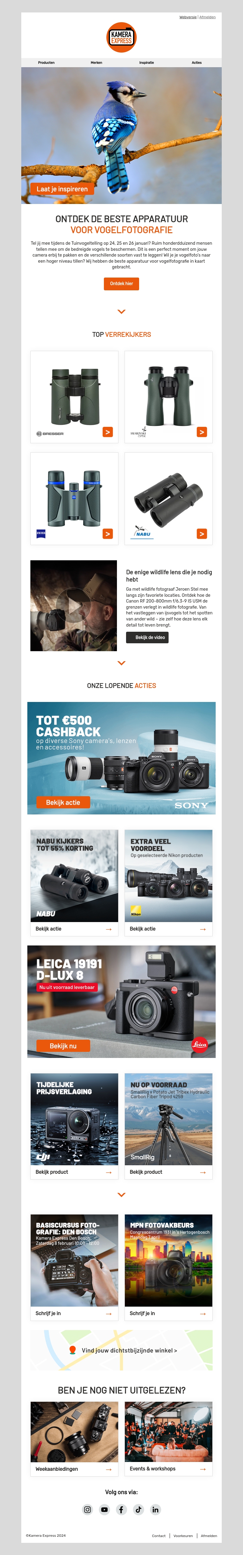 Ontdek de beste apparatuur voor vogelfotografie Ontdek de beste apparatuur voor vogelfotografie