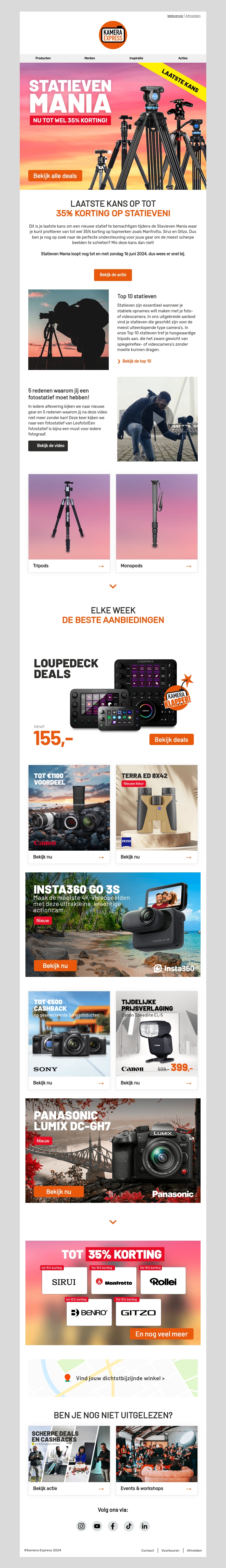 Laatste kans op tot wel 35% korting op statieven tijdens Statieven Mania! Laatste kans op tot wel 35% korting op statieven tijdens Statieven Mania!