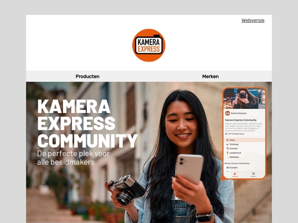 Download nu onze nieuwe app en word deel van de Kamera Express Community