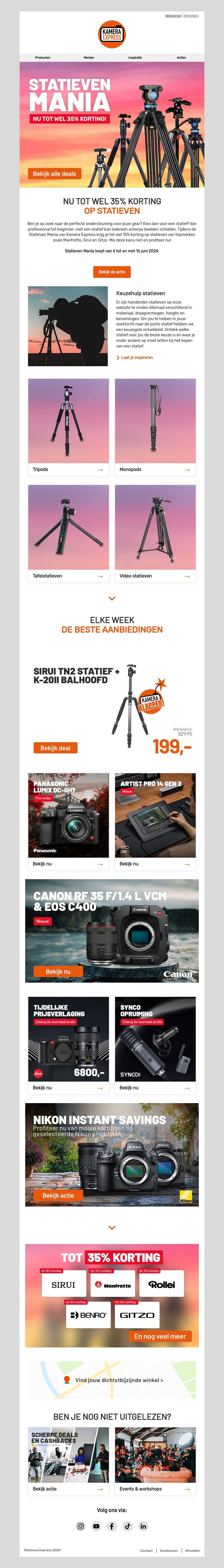 Nu tot wel 35% korting op statieven tijdens Statieven Mania! Nu tot wel 35% korting op statieven tijdens Statieven Mania!