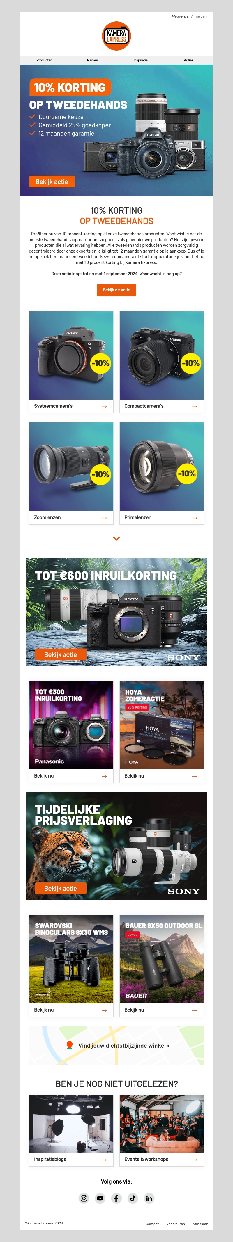 Profiteer nu van 10% korting op alle tweedehands producten Profiteer nu van 10% korting op alle tweedehands producten