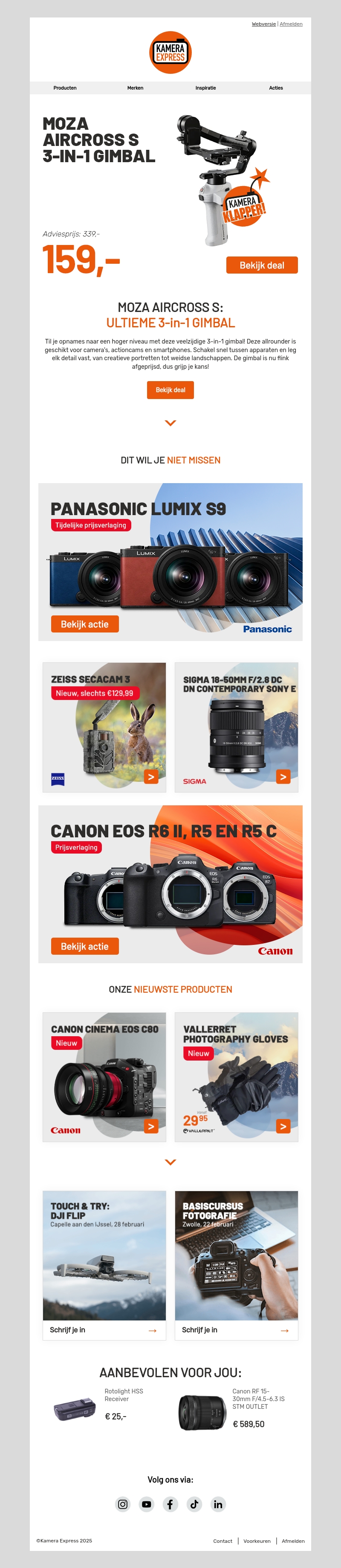 Kamera Klapper: de Moza Aircross S Gimbal is nu afgeprijsd! Kamera Klapper: de Moza Aircross S Gimbal is nu afgeprijsd!