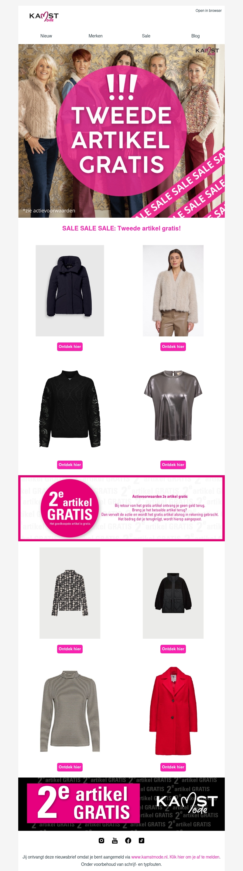 Tweede artikel gratis: ALLE SALE DOET MEE Tweede artikel gratis: ALLE SALE DOET MEE