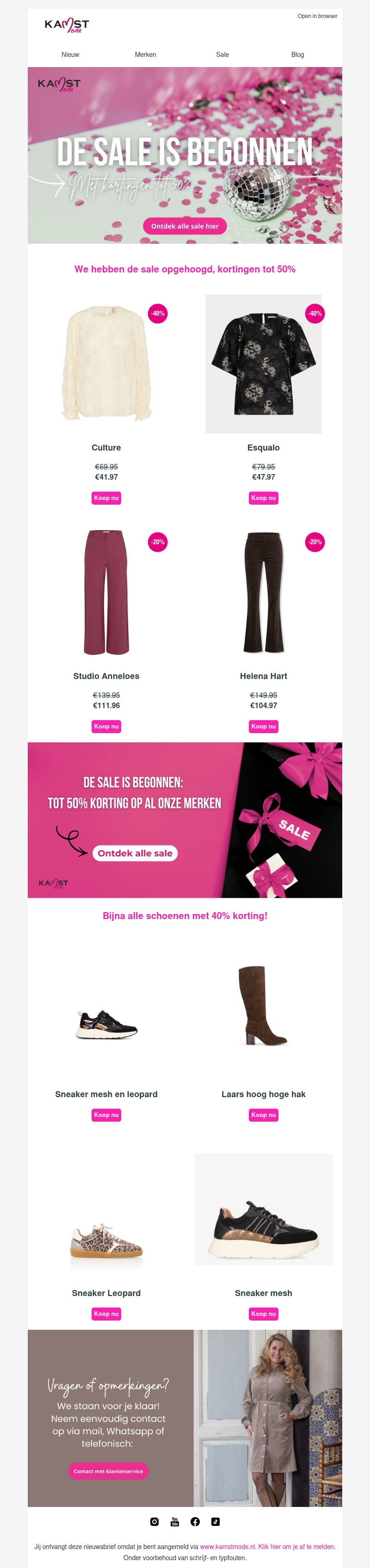 SALE bij Kamst Mode is begonnen! SALE bij Kamst Mode is begonnen!