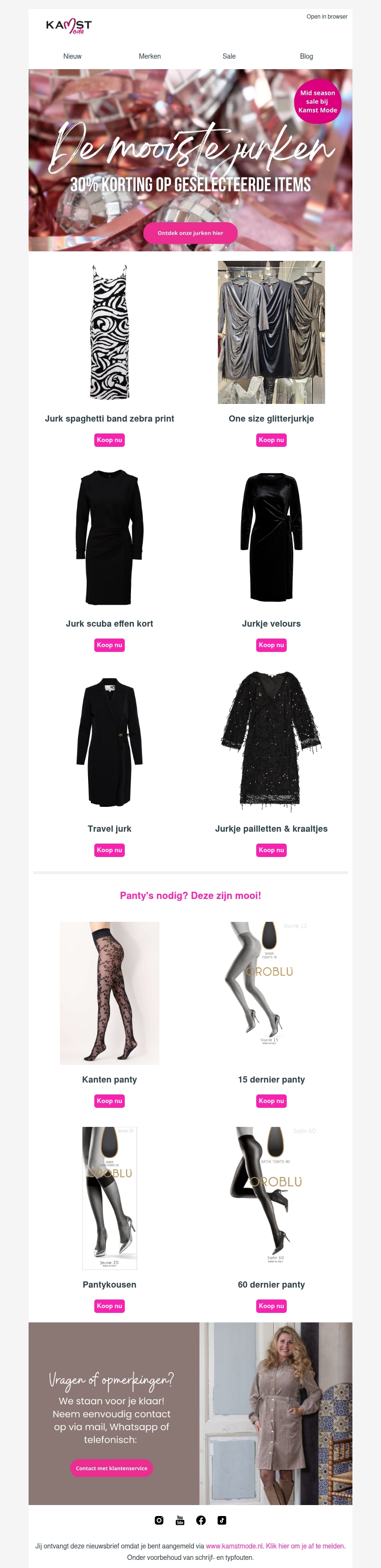 De mooiste jurken en panty's shop je bij Kamst Mode De mooiste jurken en panty's shop je bij Kamst Mode