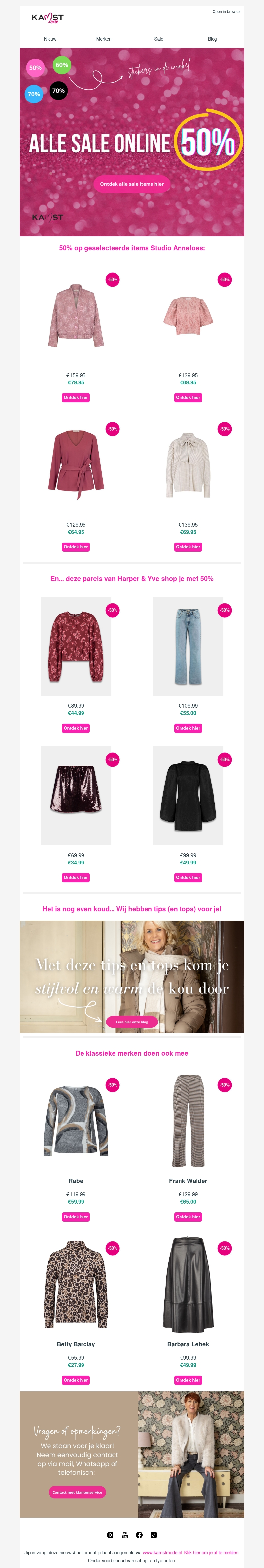 SALE: bijna alle sale online nu 50% SALE: bijna alle sale online nu 50%