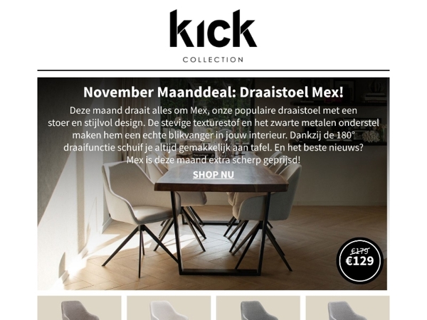 Deal van de maand: Draaistoel Mex! 😍