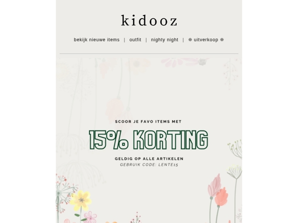 Wáaa, -15% KORTING op ALLES,  🌻
