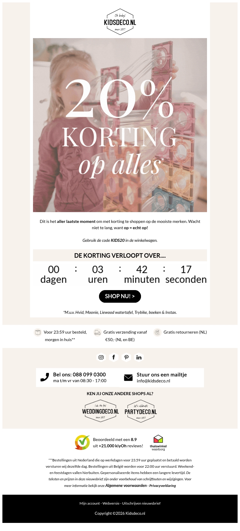 20% korting verloopt vanavond.. ⏰ 20% korting verloopt vanavond.. ⏰