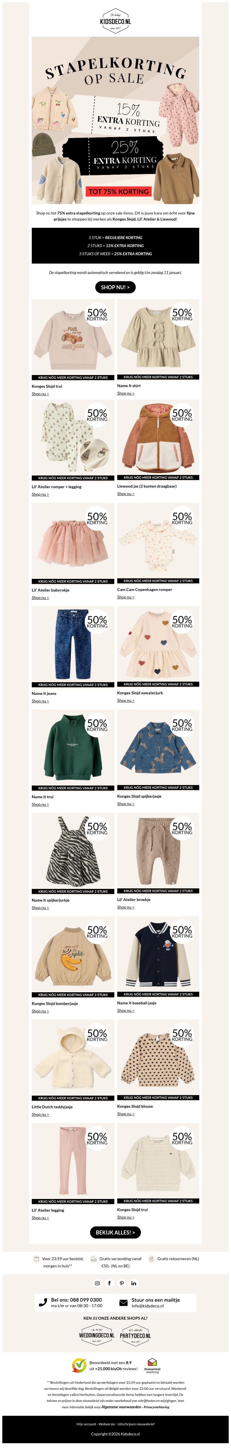 Tot -75% stapelkorting op Lil' Atelier, Konges Slojd & meer! π± Tot -75% stapelkorting op Lil' Atelier, Konges Slojd & meer! π±