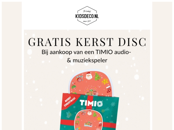 🎄 Mis deze TIMIO actie niet, GRATIS kerstdisc cadeau!